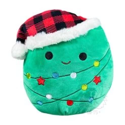 Squishmallow 8 Inch Andy The Christmas Tree With Plaid Hat Christmas Plush Toy