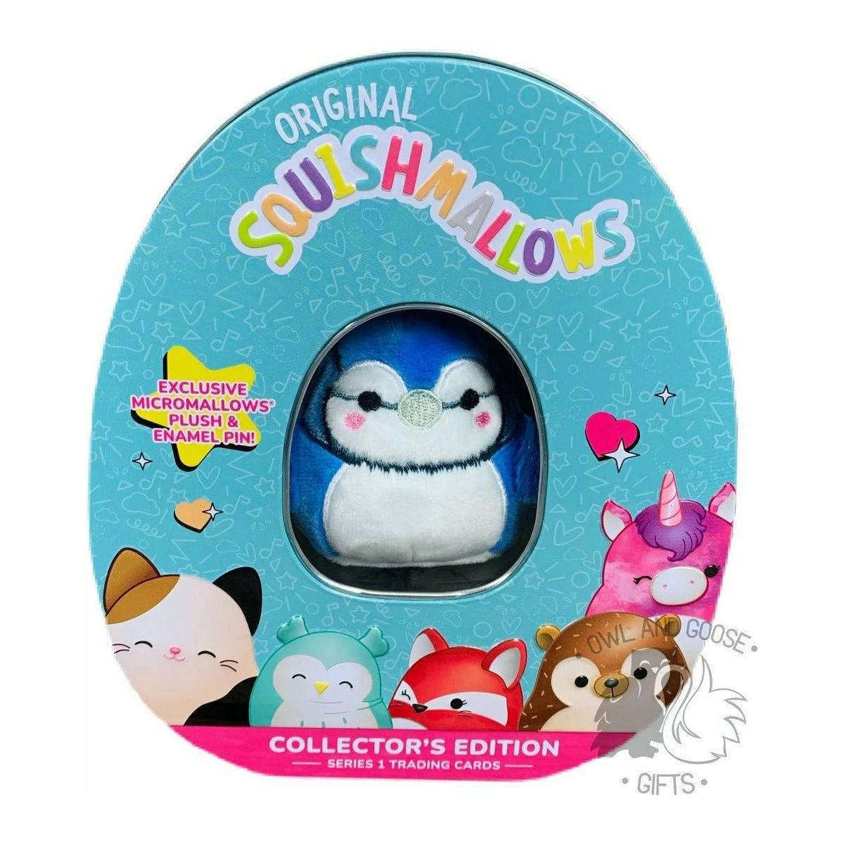 Squishmallow Micro Mallow Babs The Blue Jay Collector's Tin 3 Squishmallow Micro Mallow Babs The Blue Jay Collector's Tin